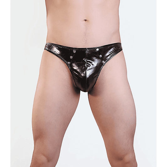 Men's Full Wet Look G-String by Love In Leather - His Fetish