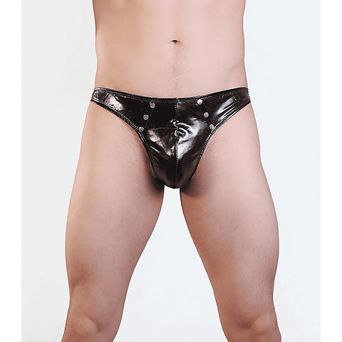 Men's Full Wet Look G-String by Love In Leather - His Fetish