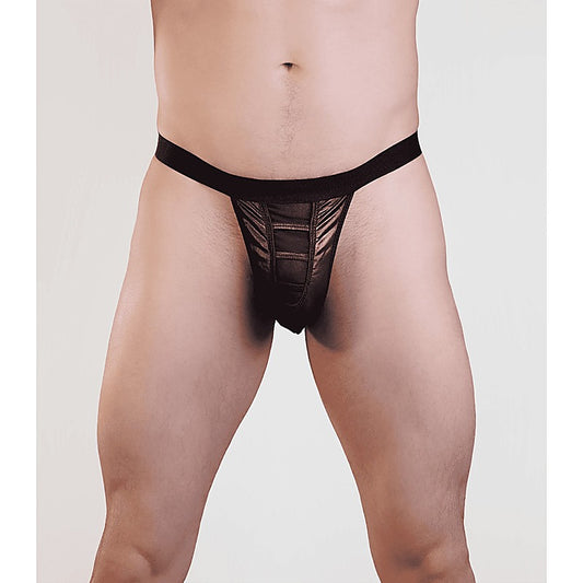 Peek-A-Boo Wet Look G-String by Love In Leather - His Fetish