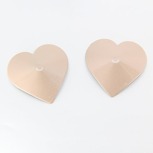 Heart Shape Metal Pasties by Love In Leather - Breast and Nipple Toys