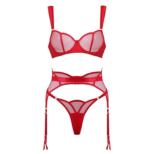 3-Piece Sheer Mesh BDSM Lingerie Set by Muse - Her Fetish