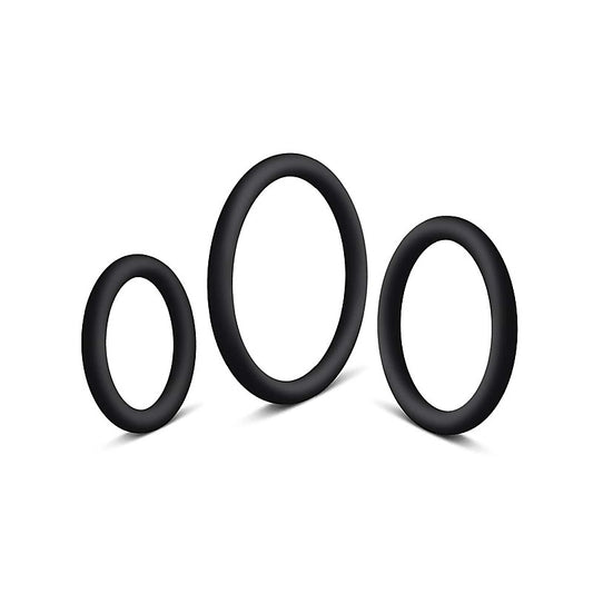 3 Pack Silicone Cock Rings Set by Love In Leather - Cock Ring Sets