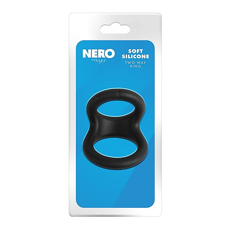 Playful Nero Soft Silicone Two Way Cock Ring by Evolved - Stretchy Cock Rings