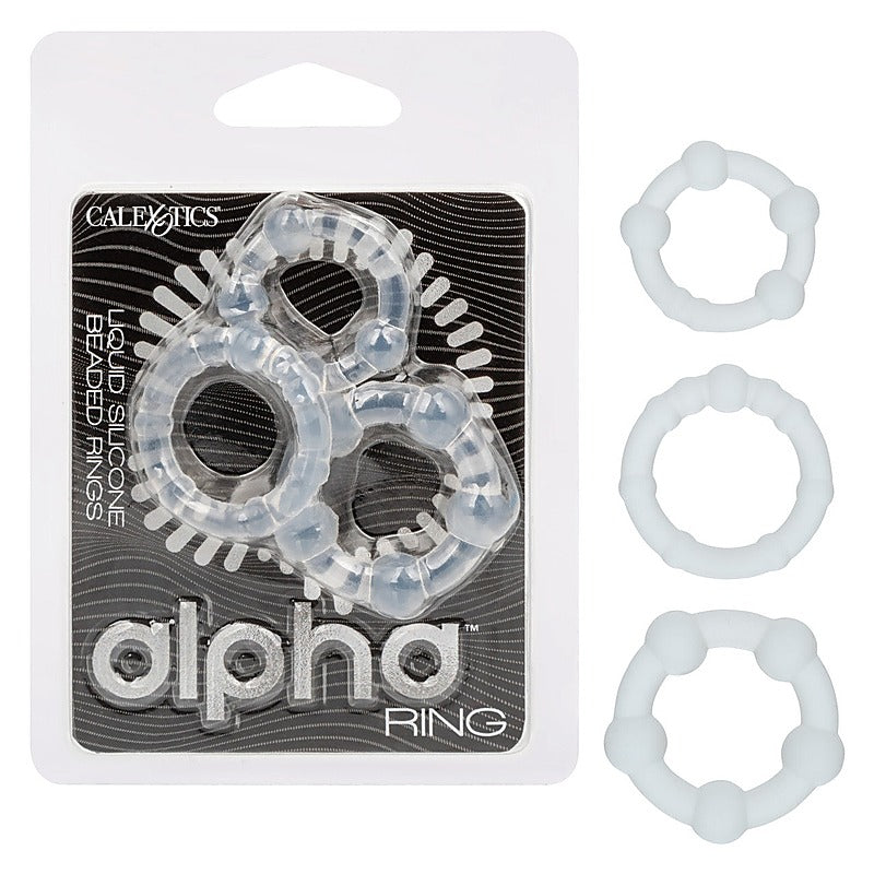 Premium Alpha Liquid Silicone Beaded Cock Rings - Cock Ring Sets