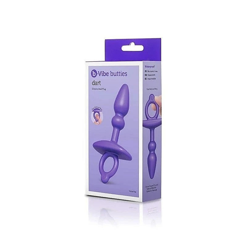 B Vibe Butties Dart Silicone Anal Plug with Sphere Tip and Bead - Butt Plugs