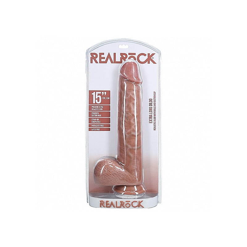 RealRock Extra Large Realistic Dong with Balls by Shots Toys - Realistic Dildos