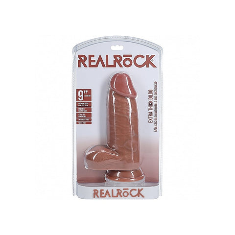 RealRock Extra Thick Realistic Skin Dildo with Balls - Realistic Dildos