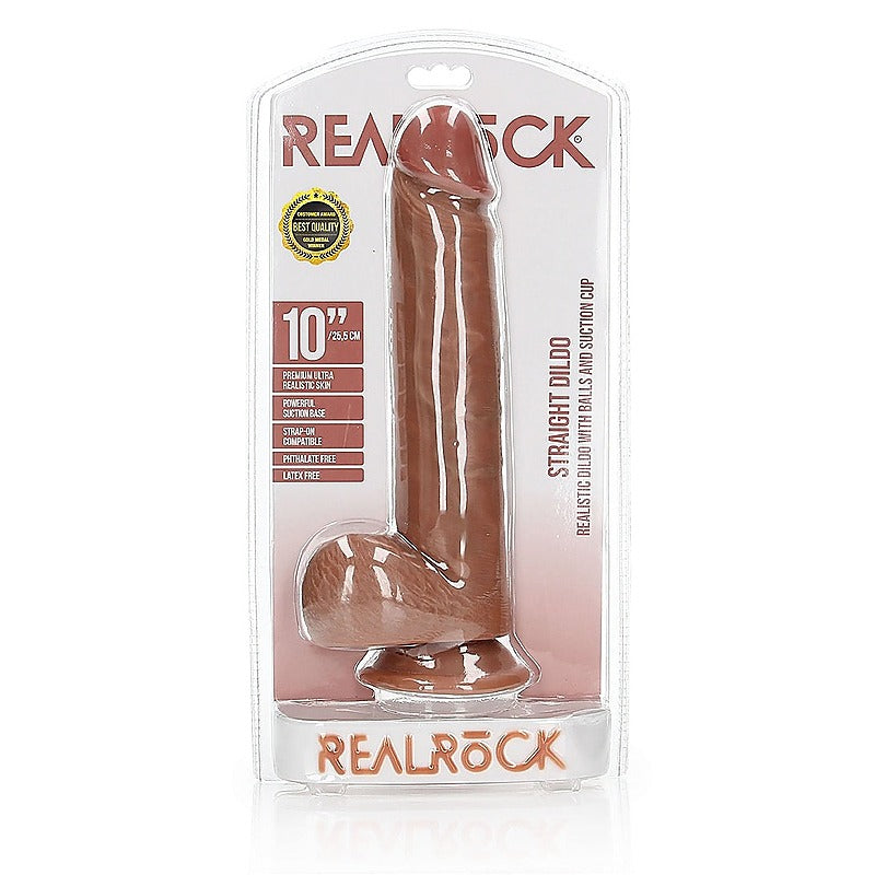 RealRock Straight Realistic Dildo With Balls by Shots Toys - Realistic Dildos