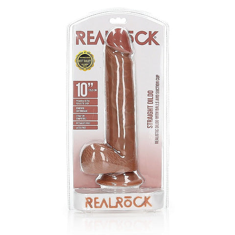 RealRock Straight Realistic Dildo With Balls by Shots Toys - Realistic Dildos