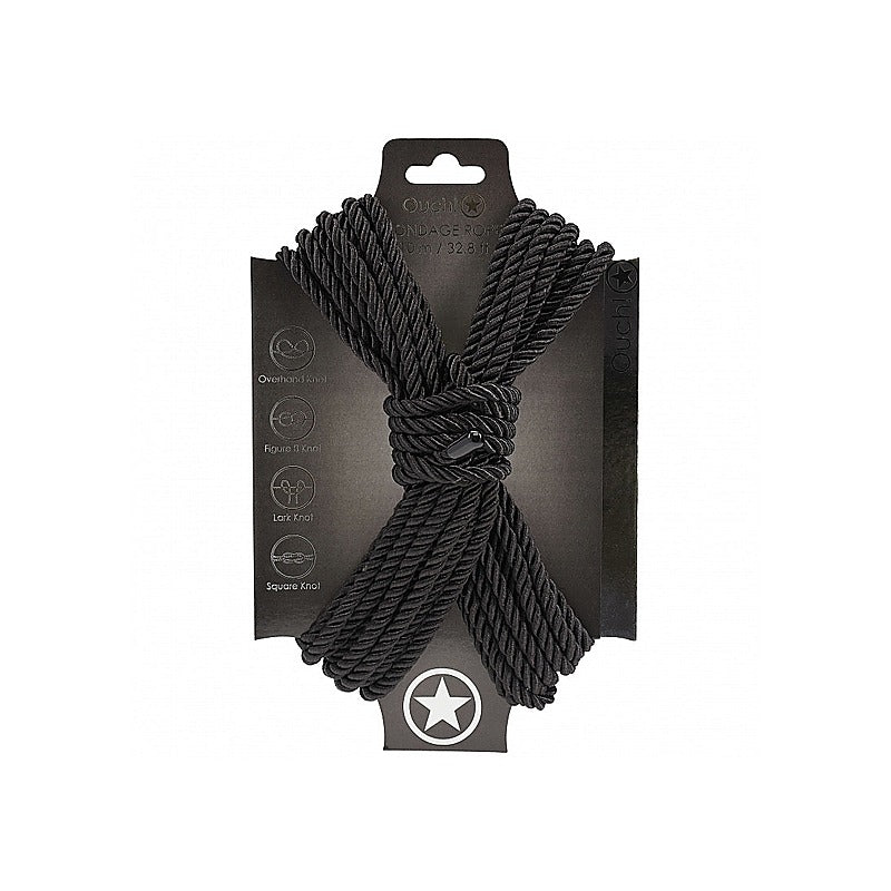 OUCH! Silky Smooth Nylon Bondage Rope 10m by Shots Toys - Cuffs And Restraints