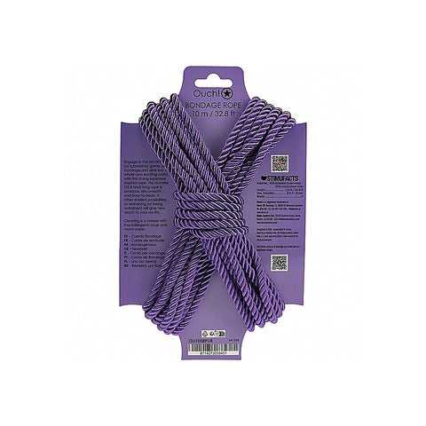 OUCH! Silky Smooth Nylon Bondage Rope 10m by Shots Toys - Cuffs And Restraints