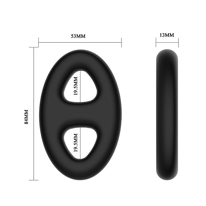 Silicone Oval Cock & Ball Ring by CRAZY BULL - Ball and Cock Toys