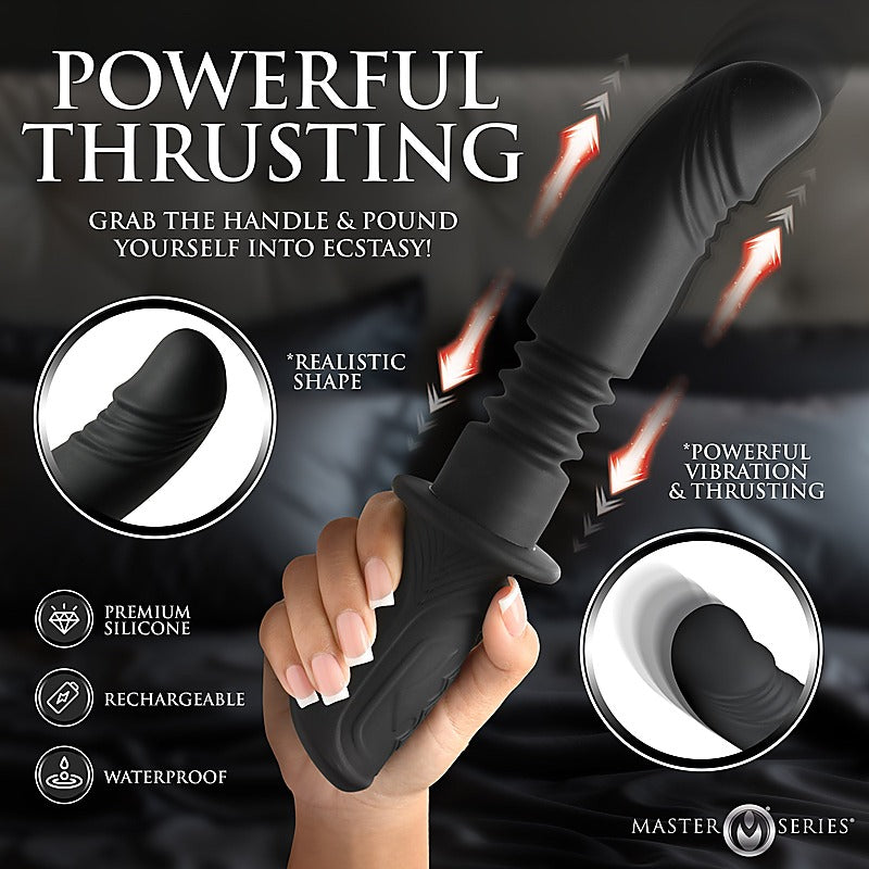 XR Brands Master Series Power Thrusting Vibrator with Dual Motor Technology - Vibrating Dildos