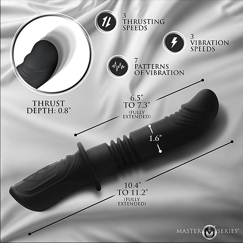 XR Brands Master Series Power Thrusting Vibrator with Dual Motor Technology - Vibrating Dildos