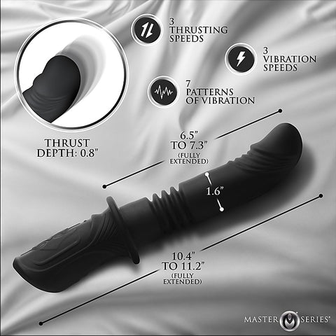 XR Brands Master Series Power Thrusting Vibrator with Dual Motor Technology - Vibrating Dildos