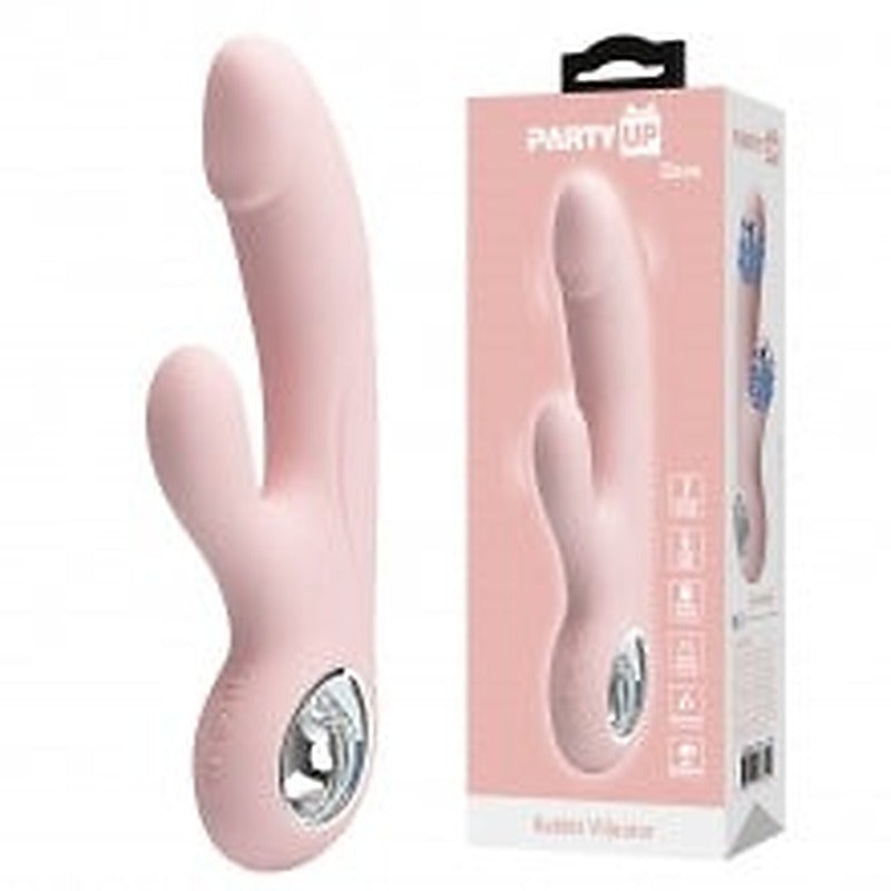 Party Up DAVE USB Rechargeable Rabbit Vibrator with Lunging Action - Rabbit Vibrators