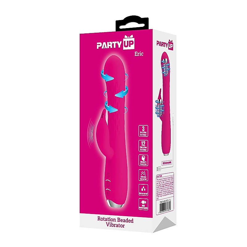 Party Up ERIC Rotating Beads Rabbit Vibrator with Dual Motor System - Rabbit Vibrators