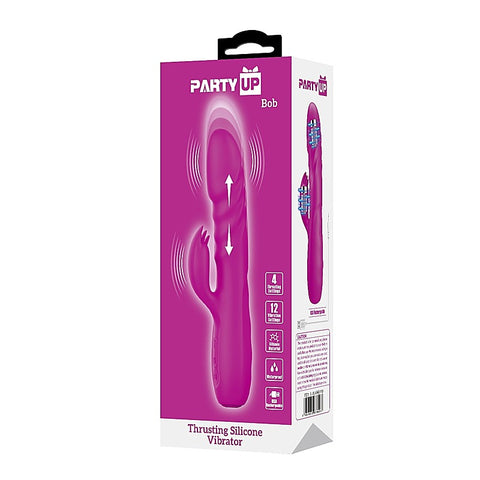 Party Up BOB Rechargeable Thrusting Rabbit Vibrator with Dynamic Movement - Rabbit Vibrators