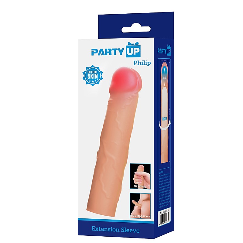 PHILIP 3 Inch Penis Extender Sleeve by Party Up - Penis Sleeves and Extenders