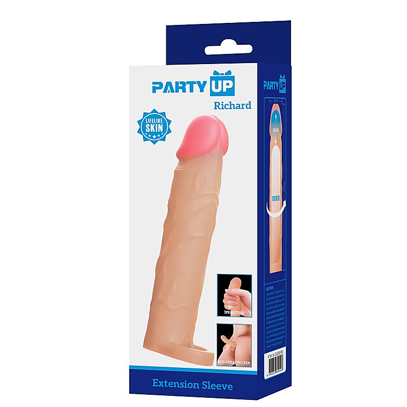 RICHARD 3 Inch Penis Sleeve with Ball Strap by Party Up - Penis Sleeves and Extenders