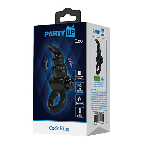 Party Up LARRY Male Vibrating Cock Rings with 10 Function Vibration System - Vibrating Cock Rings