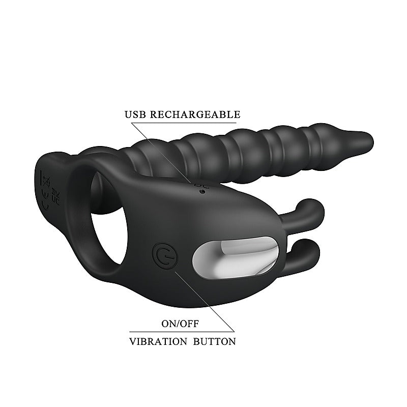 MARCUS Vibrating Cock Ring & Anal Plug by Party Up - Vibrating Cock Rings