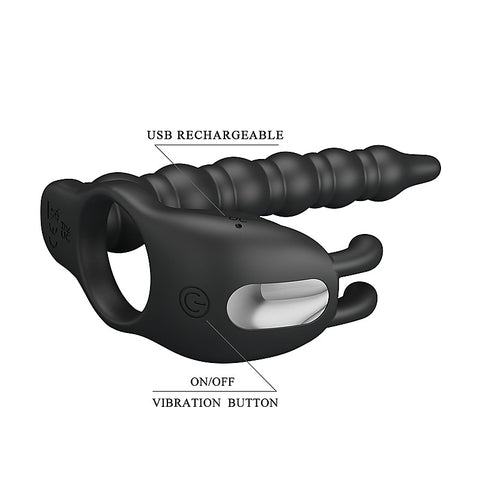 MARCUS Vibrating Cock Ring & Anal Plug by Party Up - Vibrating Cock Rings
