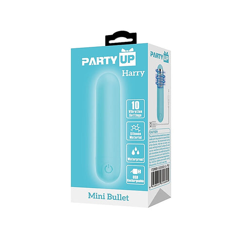 Party Up HARRY USB Rechargeable Bullet Vibrator with 10 Vibration Modes - Bullet Vibrators