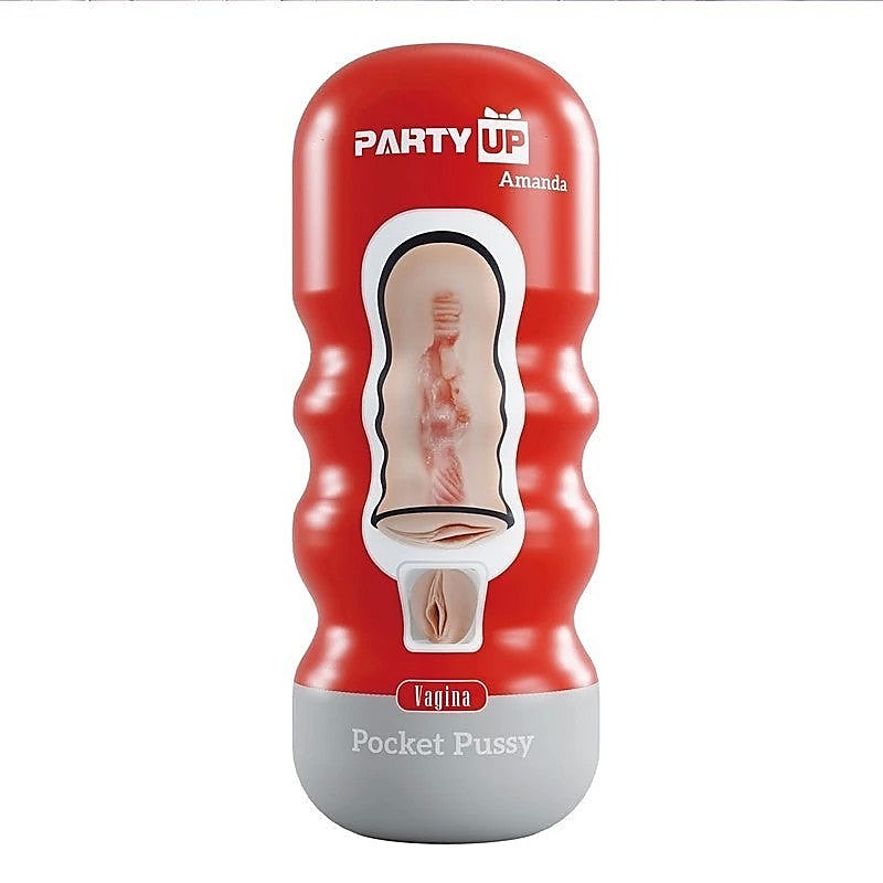 Party Up AMANDA Pocket Pussy Male Stroker with Realistic TPR Interior - Masturbators and Strokers
