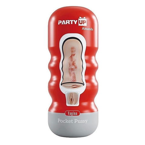 Party Up AMANDA Pocket Pussy Male Stroker with Realistic TPR Interior - Masturbators and Strokers