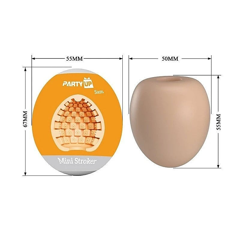 Party Up SAM Realistic Mini Male Strokers with Ribbed Internal Texture - Masturbators and Strokers