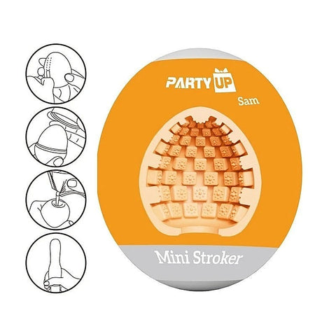 Party Up SAM Realistic Mini Male Strokers with Ribbed Internal Texture - Masturbators and Strokers