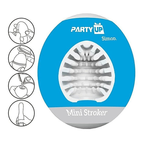 Party Up SIMON Waterproof Male Mini Stroker Compact Ribbed Masturbator - Masturbators and Strokers