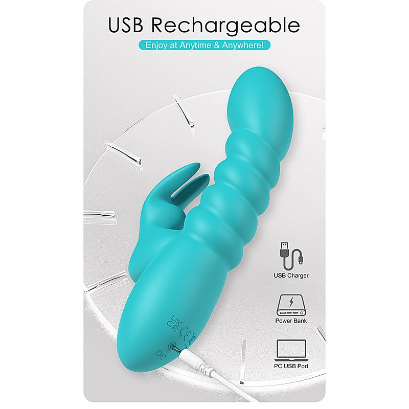 Party Up BRYNLYN USB Rechargeable Rabbit Vibrator with Dual Stimulation - Rabbit Vibrators