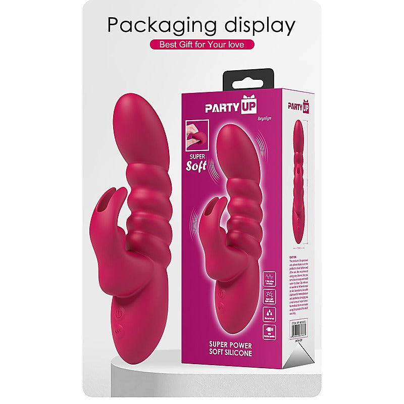 Party Up BRYNLYN USB Rechargeable Rabbit Vibrator with Dual Stimulation - Rabbit Vibrators