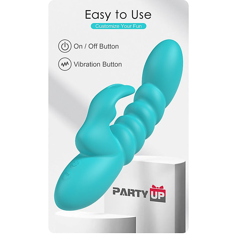 Party Up BRYNLYN USB Rechargeable Rabbit Vibrator with Dual Stimulation - Rabbit Vibrators