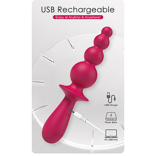 EVAJANE USB Rechargeable Beaded Vibrator by Party Up - Anal Beads and Balls