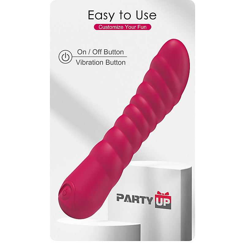 Party Up JAYLEI USB Rechargeable G Spot Vibrator Curved Design Ribbed - G-Spot Vibrators