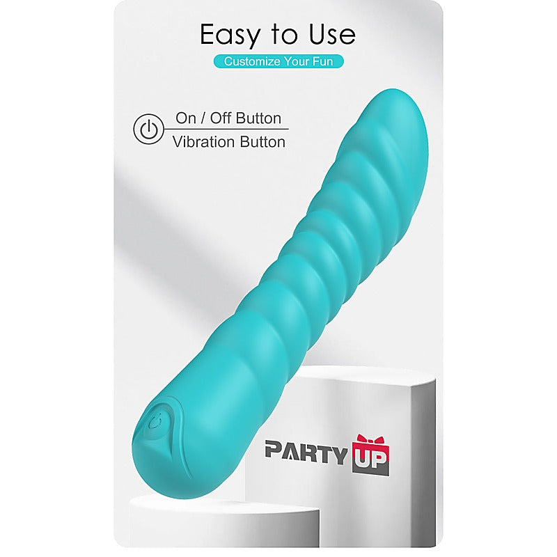 Party Up JAYLEI USB Rechargeable G Spot Vibrator Curved Design Ribbed - G-Spot Vibrators