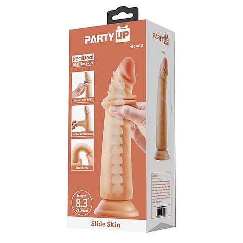 Party Up STEVEN Slide Skin Flexible Realistic Dildo with Vertebrae Core - Realistic Dildos