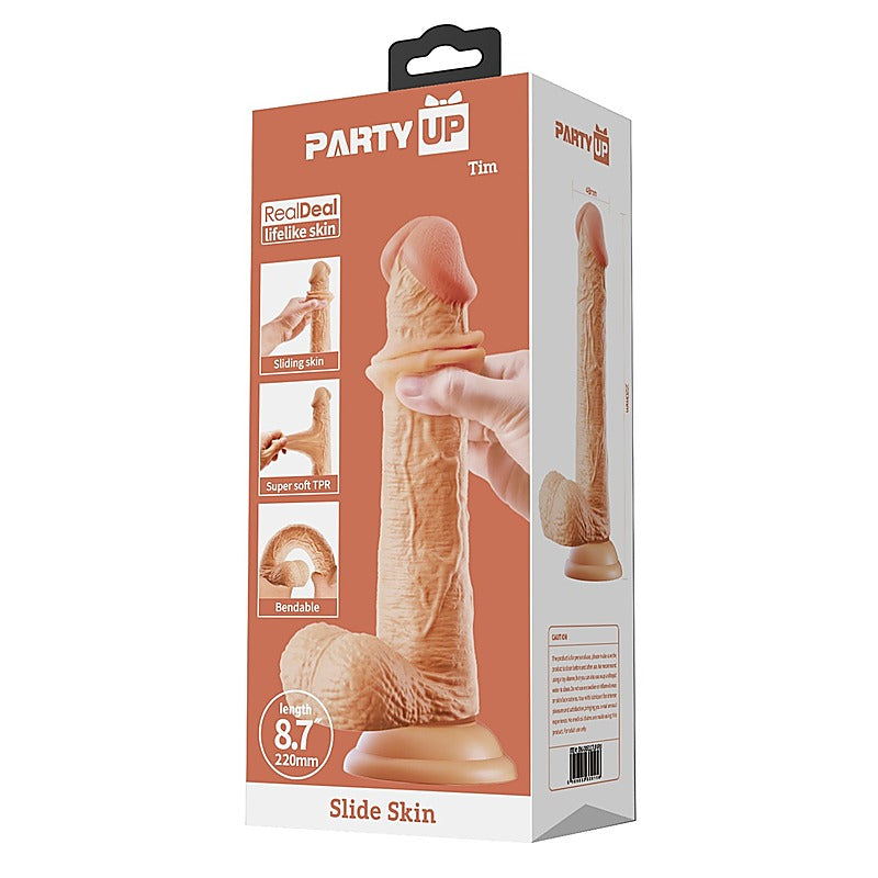 Party Up TIM Slide Skin Flexible Realistic Dong with Sliding Texture - Realistic Dildos