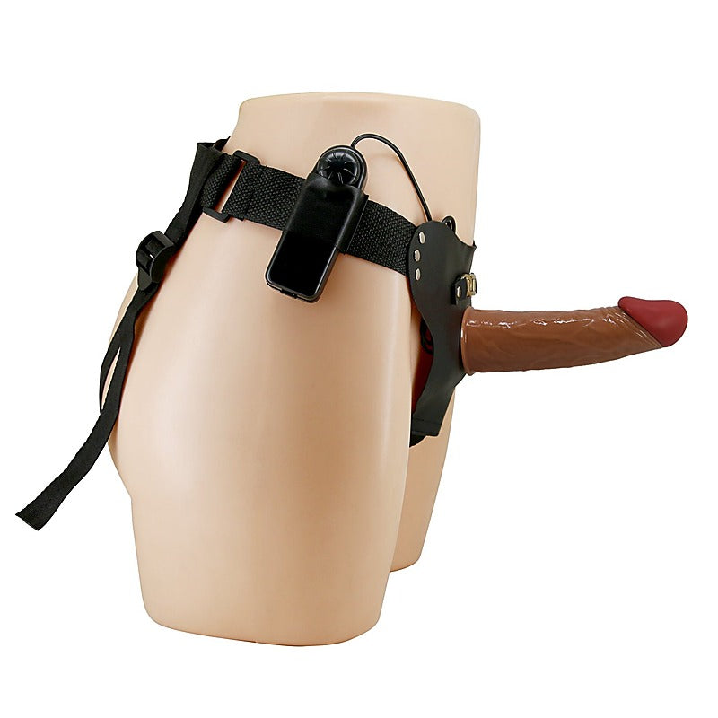 Party Up NELSON Vibrating Hollow Strap On with Multi Speed Remote Control - Strap On Sextoys