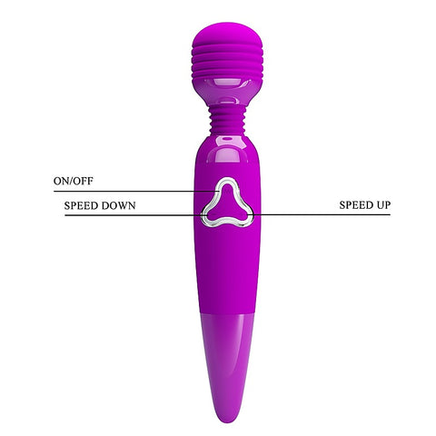 Party Up BRUCE USB Rechargeable Body Wand Massager with Seven Patterns - Body Wands
