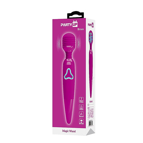 Party Up BRUCE USB Rechargeable Body Wand Massager with Seven Patterns - Body Wands