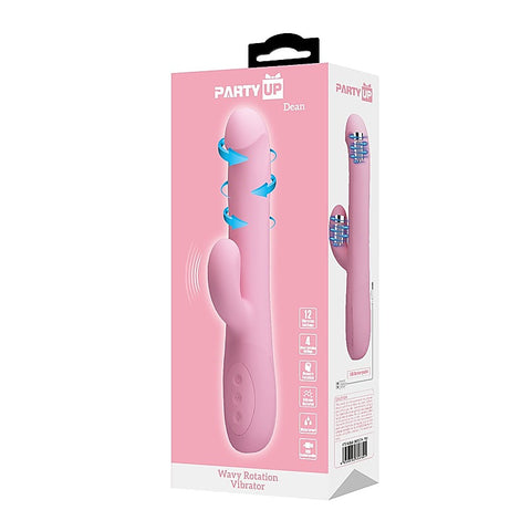 Party Up DEAN Wavy Rechargeable Rotating Rabbit Vibrator Dual Stimulation - Rabbit Vibrators