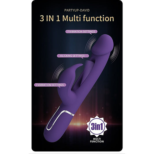DAVID Swinging Rechargeable Rabbit Vibrator by Party Up - Rabbit Vibrators