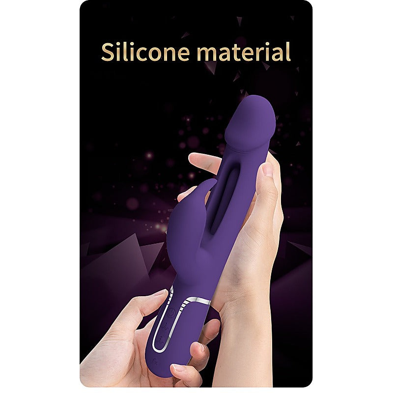 Party Up DAVID Swinging Rechargeable Rabbit Vibrator with Flicking Tongue - Rabbit Vibrators