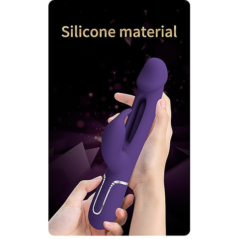 Party Up DAVID Swinging Rechargeable Rabbit Vibrator with Flicking Tongue - Rabbit Vibrators