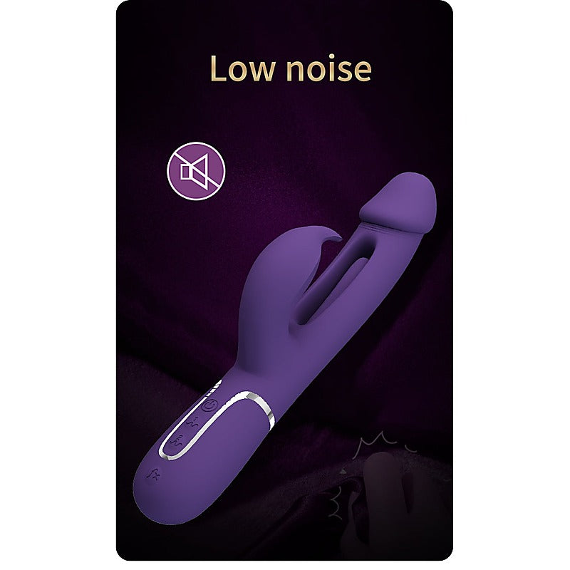 Party Up DAVID Swinging Rechargeable Rabbit Vibrator with Flicking Tongue - Rabbit Vibrators