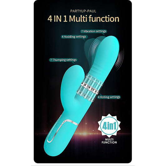PAUL Rolling Beads Thrusting Rabbit Vibrator by Party Up - Rabbit Vibrators